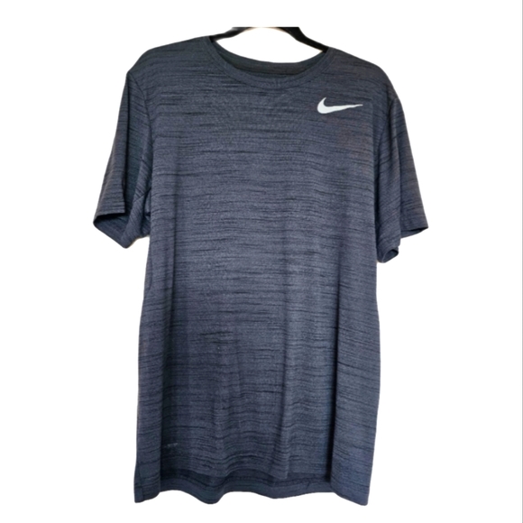 Mens Nike Dri-Fit short sleeved Large athletic shirt- Black/Gray - Picture 1 of 4